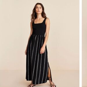 Black Maxi Dress with Stripes